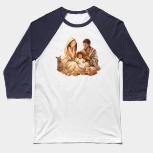 Watercolor Nativity Scene Baseball T-Shirt